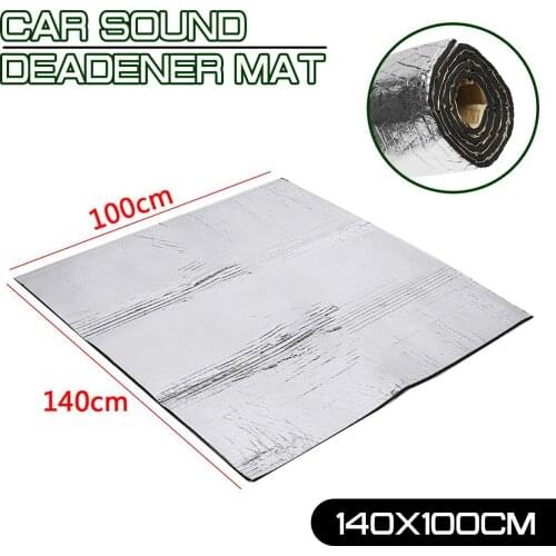 15 sqft Firewall Heat Aluminum Foam Sticker 140x100cm Car Sound Deadener Mat Noise Bonnet Insulation Deadening Hood Engine