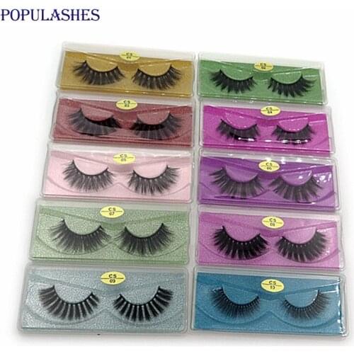 20 pairs Mink False Eyelashes in Bulk Wholesale Natural Thick Mixed Styles Fake Lash Extensions with Box Packaging Faux Cils