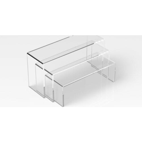 3Pcs/set 3mm Acrylic Display Stand Mini Figure Storage Rack Jewelry Cosmetic Lipstick Nail Polish Makeup Shelf Holder Organizer