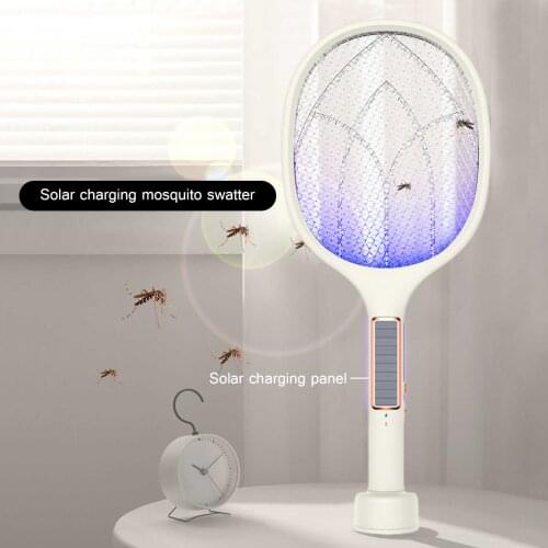 Solar charging mode 2 charging modes Shock Mosquito Lamp Mosquito Swatter Fly Swatter Handheld Three-Layer Fly Swatter 3 In1
