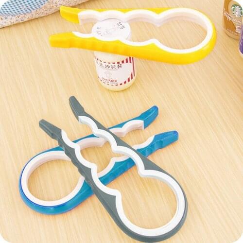 4-in-1 Creative Bottle Opener Multifunction Fashion Jar Bottle Cover Bottle Gourd-shaped Non-slip Opener Practical Kitchen Tools