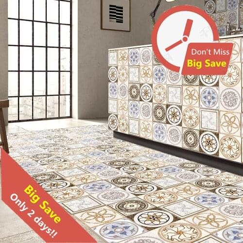 5m/pcs 3D Ceramic Tile Like Floor Wall Stickers Self Adhesive PVC Decals Removable Home Decor Wall Paper On Glass Tile Furniture
