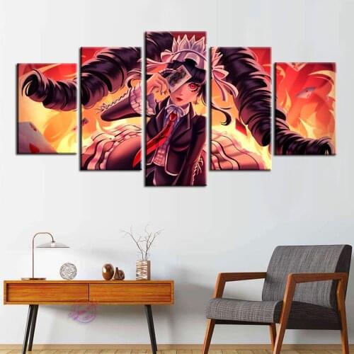 5 Pieces Anime Game Danganronpa Girls Poster Prints Character Modern HD Pictures For Living Room Home Decor