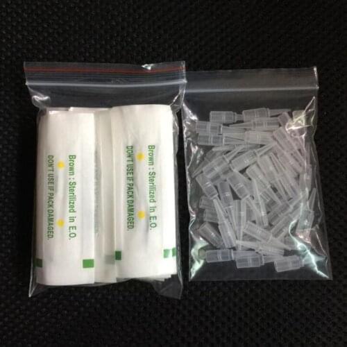 50PC 1R 3R 5R 5F 7F PMU Needles + 50PC Needle Tips Disposable Sterilized Professional Tattoo needle for Permanent Makeup Eyebrow