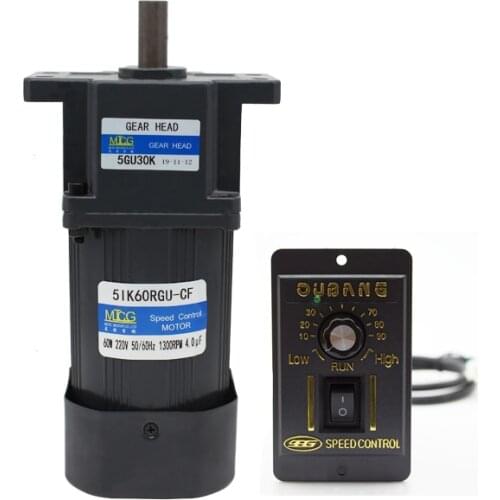 5IK60RGU-CF 60W single-phase AC deceleration speed regulating motor, forward and reverse + speed controller