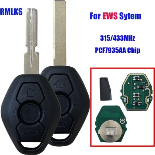 HU58 HU92 Blade 3 Buttons Remote Car key ASK 315MHZ 33Mhz For BMW E38 E39 E46 EWS System ID44 PCF7935 Chip FCC ID: LX8 FZV
