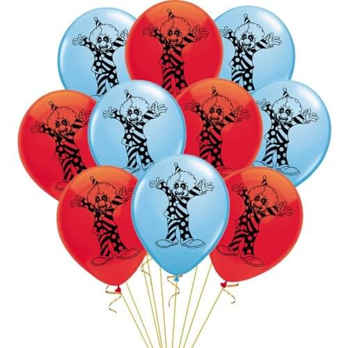 10Pcs 12Inch Clown Helium Ballons Circus Red Blue Clown Theme Party Decorations Latex Ballons Kids Happy Birthday Party Supplies