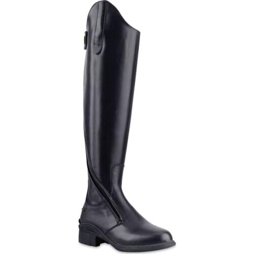 Mens Black High-quality Cowhide Side-leg Non-slip Boots Strong And Durable Diagonal Zipper Rubber Sole Horse Riding Boots