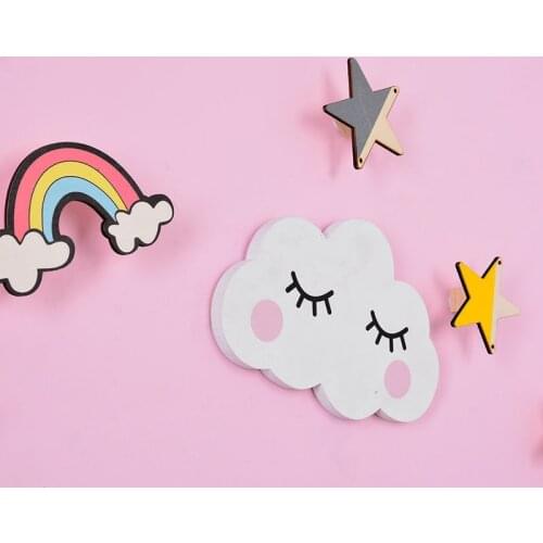 Baby Room Decoration Wood Wall Shelf Cloud Smiley Decorative Wooden Shelves For Wall Children Girl Room Home Decor