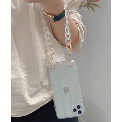 Crystal Bracelet Chain Lanyard Laser Phone Cases for iPhone 11 Pro Max X XR XS 7 8 Plus SE 2020 Case Glitter Clear Soft Cover