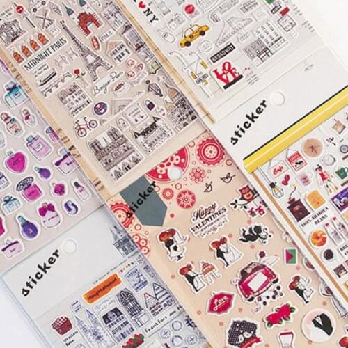 Traveling Case Historical Building Retro Stickers for Luggage Laptop Suitcase Fridge Japanese Scrapbooking Label Diary Sticker