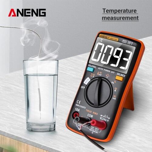 New Style AN113D Digital Multimeter 6000 Counts Electrical Meter Transistor Tester Temperature Auto Ranging AC/DC Voltage Meter