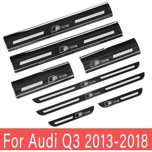 For Audi Q3 2013-2018 Threshold Sticker Inside Door Sill Welcome Pedal External Refit Interior Decoration Strip AL