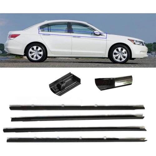 For Honda Accord 2008-2012 Outside Window Door Belt Weatherstrip Weather Strip Seal Plastic Moulding Auto Car Accessories 4PCS