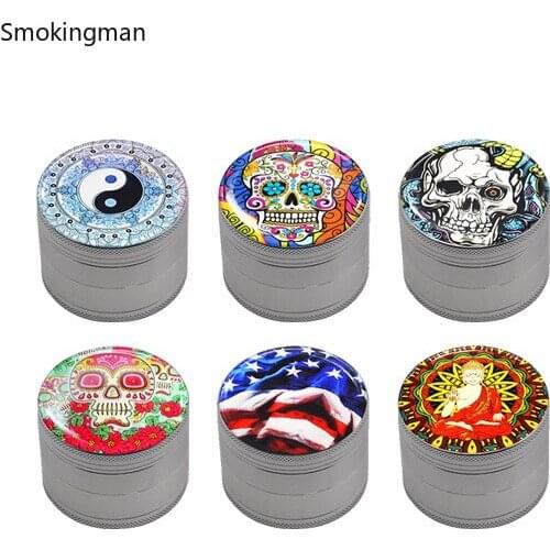 Factory direct sales new aluminum alloy four-layer smoke grinder, diameter 50mm with texture grinder herb grinder