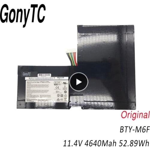 GONYTC BTY-M6F original Laptop Battery For MSI GS60 MS-16H2 MS-16H4 2PL 6QE 2QE 2PE 2QC 2QD 6QC 6QC-257XCN Series 11.4V 4640mAh