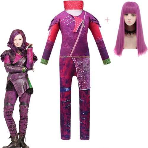 Descendants 3 Cosplay Halloween Costumes for Kids Audrey Fancy Carnival Party Clothing Evie Mal Cos Fantasia Clothes for Girls