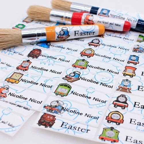 Cute Robot Boy Name Stickers Waterproof Personal Tags Customize Labels For Children Daycare Scrapbooking School Stationery
