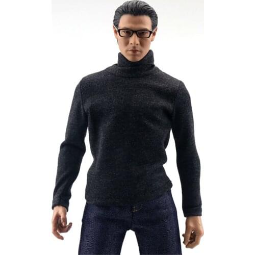 1/6 Male Soldier Clothes Accessory Duck Grey Sweater T-shirt Model Flexibility Turtleneck Toy for 12'' Action Figure Collection