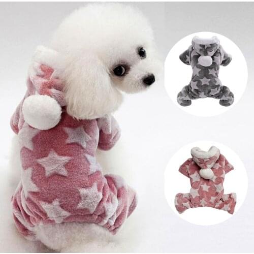Soft Cat Dog Clothes Fleece Puppy Clothing Winter Coat Jumpsuit Dog Costume Hooded Pajamas For Small Medium Dogs Cats