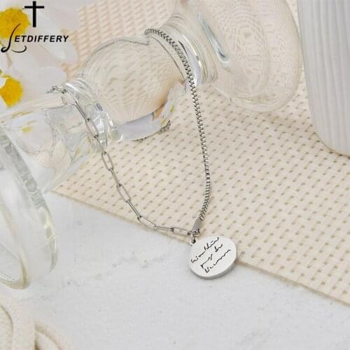Letdiffery New Fashion Round Pendant Necklace Romantic Geometric Necklaces for Women Girls Jewelry Party Birthday Gifts