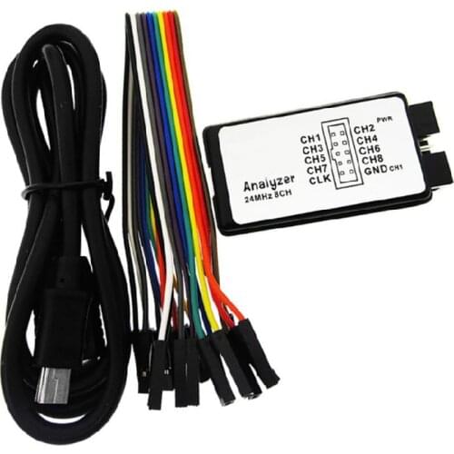 New USB Logic Analyzer 24M 8CH Microcontroller ARM FPGA Debug Tool 24MHz 16MHz 12MHz 8MHz 4MHz 2MHz Logic Analyzer