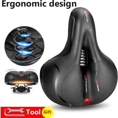 Extra Wide Comfort Saddle Bicycle Seat Pad Soft Padded Mountain Bike Gel Saddle Bicycle Saddle Padded Cushion Seat Pad