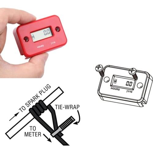 Motorcycle Hour Meter With Battery Timer Cafe Racer Digital Counter Moto Jet Ski Timer Accumulator Digital Working Gauge Tools