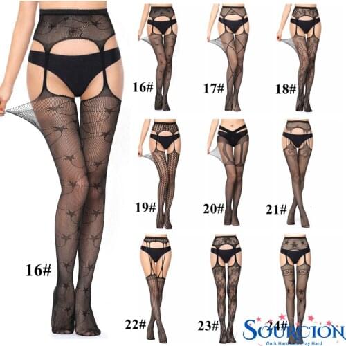 Sourcion Woman Sexy Lingerie Pantyhose Erotic Stockings Medias Hombre Mesh Open Crotch Fishnet Panty Bottoming clothes For Sex