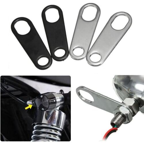 JEAZEA 2PCS Motorcycle Steel Indicator Turn Signal Light Lamp Holder Clamp Mounts Shock Brackets For Custom Fork Chopper