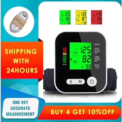 Electric Blood Pressure Monitor Tonometer Medical Equipment Arm Apparatus for Measuring Pressure Heart Beat Meter Machine