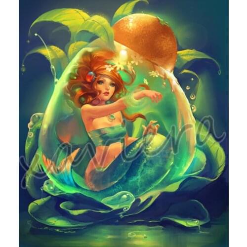 Xaviera Full Square Drill Cartoon Anime Diamond Painting Mermaid Elf Rhinestone Embroidery Cross Stitch Kits Home Decor Girl Gif