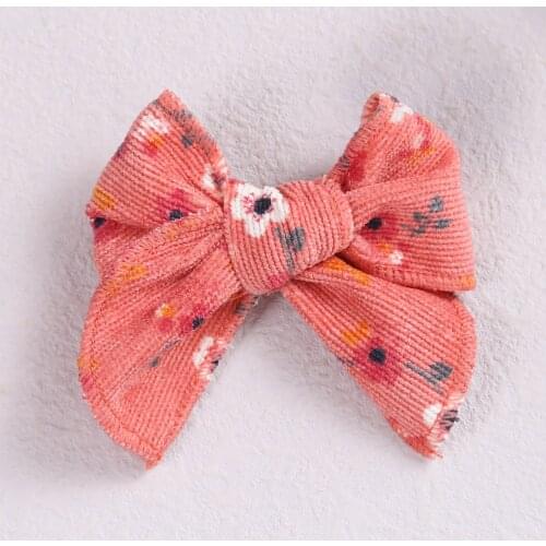 Floral Cotton Cute Bows Hair Clips For Girls Kid Boutique Bow With Clip 9*8 Cm Hairpins Princess Barrettes Baby Hair Accessories