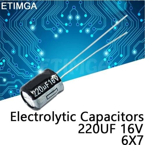 10PCS/LOT 16V220uF 6X7 Electrolytic Capacitors 220UF 16V