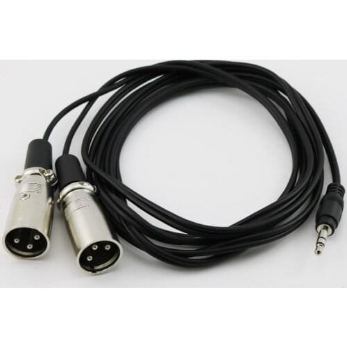 1x 3.5mm 1/8" Stereo Male to Dual XLR 3Pin Male Microphone Audio Adapter Cable 6FT/1.8M Nickel Plated Connector