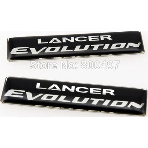 2 x Newest 3D Car Styling Aluminum Glue Decal Car Emblem Car Accessories Adhesive Badge for Mitsubishi Lancer EVO Evolution