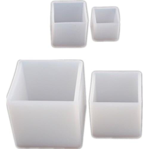 4 Pcs Cube Epoxy Resin Mold Ornaments Casting Silicone Mould DIY Crafts Jewelry Home Decorations Making Tool