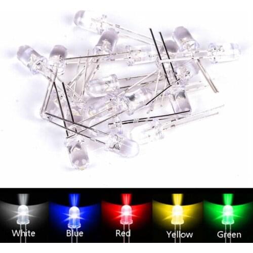 5 Colors 5mm LED Diode Sorting Kit Water Transparent Red Green Blue Yellow White Color Components DIY Kit