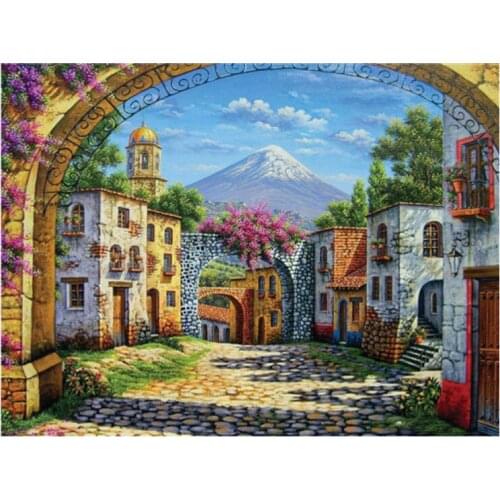5d city landscape diamond painting hill scenery mosaic art picture embroidery cross stitch rhinestone picture puzzle wall decor