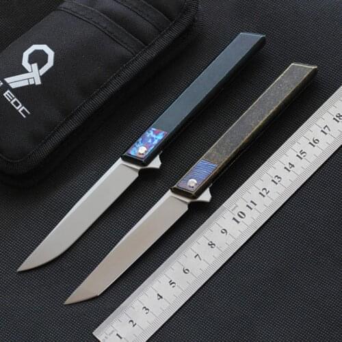 9Ti EDC knife Tanto ball bearing M390 blade titanium TC4 handle Pocket folding knife Survival Tactical camping hunting tool
