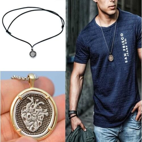 Anatomical Heart Necklace Bezel Design Gothic Biology Pendant Nurse Medical Student Gift Jewelry