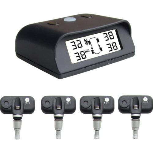 Wireless car TPMS tire pressure monitor system with internal sensors and monitor