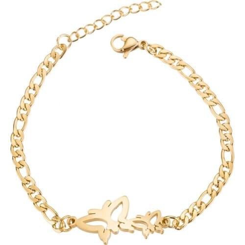 Cute Butterfly Bracelet Simple Stianless Steel Charm Bracelets For Women Girls Female Elegant Jewelry Anniversary Gift