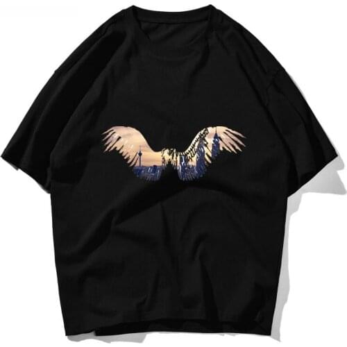 Cartoon T-shirt mens clothing anime Creativity modern urban wings t shirts men harajuku streetwear anime graphic 90s best seller