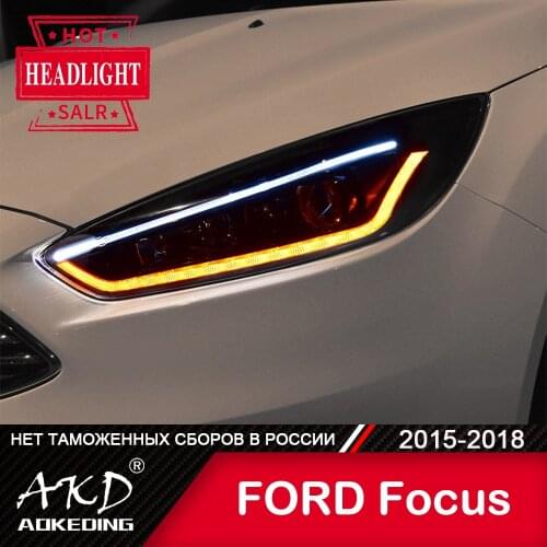 For Car Ford Focus 4 Head Lamp 2015-2018 Car Accessory Fog Lights Day Running Light DRL H7 LED Bi Xenon Bulb Focus Headlights
