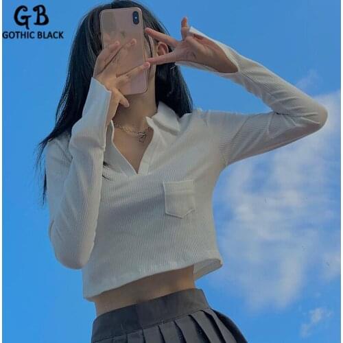 Женские базовые футболки Gothic Black China At AliExpress