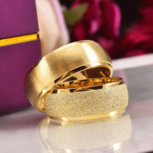 SILVERFONI 925 Sterling Real Silver Wedding Rings Set For Men And Women Jewelry Hand Made Anniversary Gift New Season Gold Plate