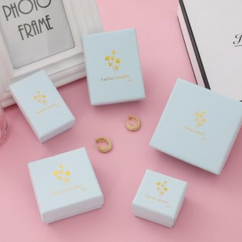 1Pc Mutlisize Handmade Printed "Gold Rose" Jewelry Necklace Pendant Box Earring Box Necklace Jewelry Display Gift Packaging Boxe