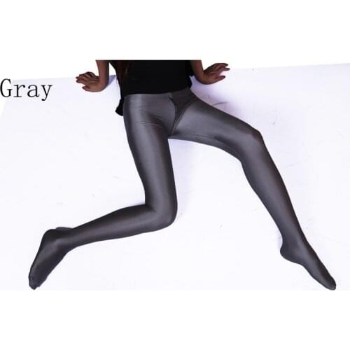 Low Waist Invisible Zipper Open Crotch Leggings Women Glossy Charming Exotic Pants Bodycon Shiny Pantyhose Sexy Boot Pant Capris