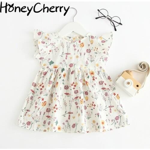 Summer girl dress Girl Outwear With Broken Flower Dress Pure Cotton dress Girls Dresses For Party And Wedding